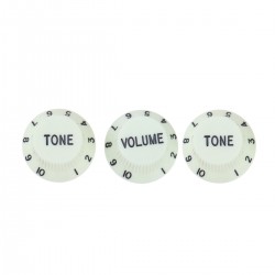 Musiclily Pro Imperial Inch Size 1 Volume 2 Tone Stratocaster Knobs Set for USA Made Strat Style Electric Guitar, Mint Green