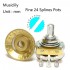 Musiclily Pro Inch Size Guitar Reflector Knobs Top Hat Bell 2 Volume 2 Tone Knobs Set Compatible with USA Made Les Paul SG Style, Amber with Silver Top