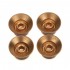 Musiclily Pro Inch Size Guitar Reflector Knobs Top Hat Bell 2 Volume 2 Tone Knobs Set Compatible with USA Made Les Paul SG Style, Amber with Silver Top