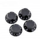 Musiclily Pro Left Handed Imperial Inch Size Bell Top Hat Knobs for USA Made Les Paul Style Electric Guitar,Black (Set of 4)