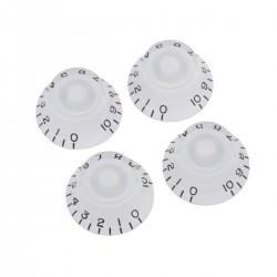 Musiclily Pro Left Handed Imperial Inch Size Guitar Bell Top Hat Knobs for USA Made Les Paul Style , White(Set of 4)