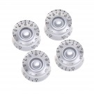 Musiclily Pro Left Handed Imperial Inch Size Guitar Speed Control Knobs for USA Made Les Paul Style,Silver (Set of 4)