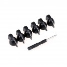 Musiclily Pro Imperial Inch Size Guitar Amplifier Effect Pedal Chicken Head Pointer Knobs with Set Screw,Black (Set of 6)