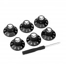 Musiclily Pro Imperial Inch Size Guitar Amplifier Effect Pedal Skirted Amp Knobs, Black (Set of 6)