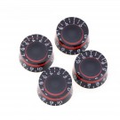 Musiclily Pro Imperial Inch Size Control Speed Knobs for USA Made Les Paul Style Electric Guitar, Red (Set of 4)