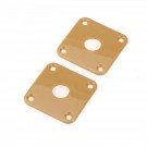 Musiclily Pro Plastic Curved Jack Plate Square  Jackplates for Gibson Epiphone Les Paul Guitar, Brown Cream(Set of 2)