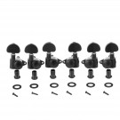 Musiclily Economy 3L3R Roto Style Sealed Guitar Machine Heads Tuners Tuning Keys Set for Gibson or Epiphone Les Paul SG ES, Oval Button Black