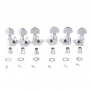 Musiclily Economy 3L3R Roto Style Sealed Guitar Machine Heads Tuners Tuning Keys Set for Gibson or Epiphone Les Paul SG ES, Oval Button Chrome