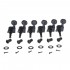 Wilkinson 6-in-line E-Z-LOK Mini Oval Button Guitar Tuners Machine Heads Tuning Pegs Keys Set for Fender Strat/Tele Electric Guitar, Black