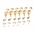 Wilkinson 6-in-line E-Z-LOK Mini Oval Button Guitar Tuners Machine Heads Tuning Pegs Keys Set for Fender Strat/Tele Electric Guitar, Gold