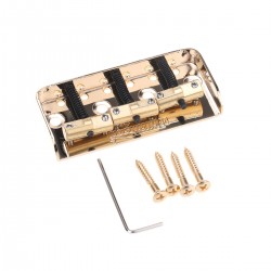 Wilkinson WTBS Short Telecaster Bridge Brass Compensated 3-Saddles for Humbucker Tele Style or Vintage Electric Guitar, Gold
