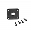 Musiclily Pro Metal Flat Bottom Square Jack Plate for Epiphone Gibson Les Paul Style Guitar, Black