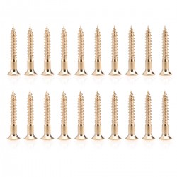 Musiclily Pro 3.5x25mm Guitar Bass Bridge Countersunk Mounting Screws,Gold (Set of 20)