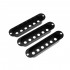 Musiclily Pro Plastic Guitar Single Coil Pickup Covers for USA/Mexico Strat, Black (Set of 3)