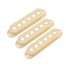 Musiclily Pro Plastic Guitar Single Coil Pickup Covers for USA/Mexico Strat, Cream (Set of 3)