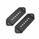 Musiclily Pro 49.2mm P90 Dog Ear Short/Low Neck Position Pickup Covers for USA Gibson/Vintage Style Epiphone, Black (Set of 2)