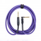 Kirlin 3m/10 Feet Straight to Right Angle 1/4-Inch Plug Premium Plus Noise-free Instrument Guitar Bass Cable, Purple