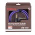 Kirlin 3m/10 Feet Straight to Right Angle 1/4-Inch Plug Premium Plus Noise-free Instrument Guitar Bass Cable, Purple