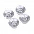 Musiclily Pro Metric Size 18 Splines Guitar Bell Top Hat Knobs for Epiphone Les Paul SG Style, Silver (Set of 4)