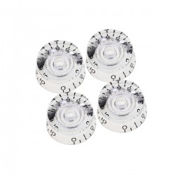 Musiclily Pro Metric Size 18 Splines Guitar Speed Control Knobs for Epiphone Les Paul SG Style, Transparent (Set of 4)