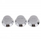 Musiclily Pro Metric Size 18 Splines Guitar 1 Volume 2 Tone Strat Knobs Set for Stratocaster Squier ST Style , Chrome