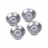 Musiclily Pro Metric Size 18 Spline Guitar Top Hat Bell 2 Volume 2 Tone Reflector Knobs Set for Epiphone Les Paul SG Style,Silver with Silver Top