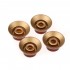 Musiclily Pro Left Handed Metric Size 18 Splines Bell Top Hat Control Knobs for Asia Import Guitar Bass Split Shaft Pots , Amber(Set of 4)