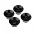 Musiclily Pro Left Handed Metric Size 18 Splines Bell Top Hat Control Knobs for Asia Import Guitar Bass Split Shaft Pots , Black (Set of 4)