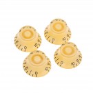 Musiclily Pro Left Handed Metric Size 18 Splines Guitar Bell Top Hat Knobs for Epiphone Les Paul SG Style, Cream (Set of 4)