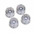 Musiclily Pro Left Handed Metric Size 18 Splines Guitar Speed Control Knobs for Epiphone Les Paul SG Style, Silver (Set of 4)