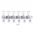Wilkinson Deluxe Vintage 6-on-a-strip in line Tuners Tuning Pegs Keys Machine Heads Set for Squier Classic Vibe Fender Strat/Tele Style Guitar, Chrome