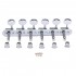 Wilkinson Deluxe Vintage 6-on-a-strip in line Tuners Tuning Pegs Keys Machine Heads Set for Squier Classic Vibe Fender Strat/Tele Style Guitar, Chrome