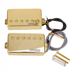 Wilkinson Vintage Tone Alnico 5 PAF Style Humbucker Pickups Set for Les Paul Style Electric Guitar, Gold
