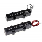 Wilkinson Variable Gauss Ceramic Traditional Jazz Bass Pickups Set for JB Style Electric Bass, Black
