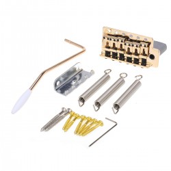 Wilkinson 52.5mm(2-1/16 inch) Vintage Style Full Block ST Guitar Tremolo Bridge Pop-In Arm 6 Screws for Squier/Mexico Fender Strat, Gold