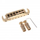 Wilkinson 52mm(2-3/64 inch) String Spacing Adjustable Pigtail Style Wraparound Bridge Compatible with USA Les Paul/Epiphone Les Paul Junior Style Guitar, Gold
