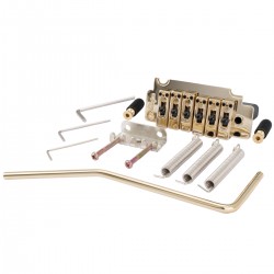 Wilkinson WVS50K 54mm 2-Point Tremolo Bridge Locking Saddle for Squier Strat Style Electric Guitar, Gold