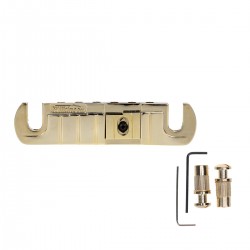 Wilkinson GTB Adjustable Intonated Wraparound Bridge Tailpiece for Les Paul Style Electric Guitar, Gold