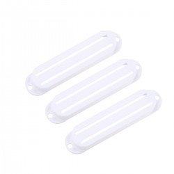 Musiclily Hot Rail Guitar Single coil Sized Humbucker Pickup Covers Set for Strat Style, White (Set of 3)