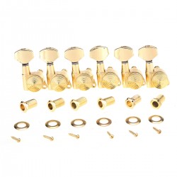 Musiclily Ultra 6-in-line 19:1 Ratio Guitar Locking Tuners Tuning Pegs Keys Machines Heads Set for Fender Stratocaster Strat/Telecaster Tele Electric Guitar, Gold