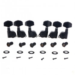 Musiclily Ultra 3R3L 19:1 Ratio Guitar Locking Tuners Tuning Pegs Keys Machines Heads Set Compatible with Les Paul Style Electric or Acoustic Guitar,Black
