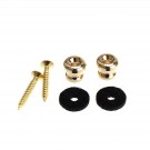 Musiclily Pro Metal Strap Buttons End Pins for Ukulele Small Sized Guitar Bass, Gold (Set of 2)