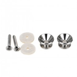 Musiclily Pro Metal Strap Buttons End Pins for Fender Style Electric Acoustic Guitar Bass, Nickel (Set of 2)