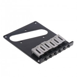 Musiclily Pro 54mm Modern Telecaster Bridge 6 SUS Stainless Steel Saddles for Fender Squier Tele Style Electric Guitar, Black