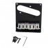 Musiclily Pro 54mm Modern Telecaster Bridge 6 SUS Stainless Steel Saddles for Fender Squier Tele Style Electric Guitar, Black