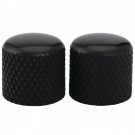 Musiclily Pro Metric Size Steel Tele Dome Knobs for Import Fender Telecaster Electric Guitar/ Precision Bass, Black (Set of 2)