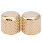 Musiclily Pro Metric Size Steel Tele Dome Knobs for Import Fender Telecaster Electric Guitar/ Precision Bass, Gold (Set of 2)