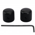 Musiclily Pro 6mm Steel Knurled Telecaster Dome Knobs with Set Screw for Tele Electric Guitar or Precision Bass, Black (Set of 2)