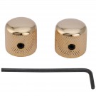 Musiclily Pro 6mm Steel Knurled Telecaster Dome Knobs with Set Screw for Tele Electric Guitar or Precision Bass, Gold (Set of 2)