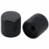 Musiclily Pro 6mm Steel Knurled Flat Top Barrel Knobs with Set Screw for Telecaster Electric Guitar or Precision Bass, Black (Set of 2)